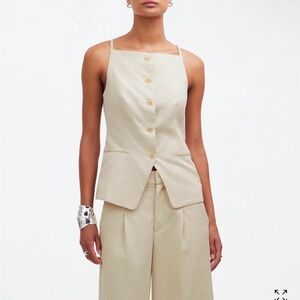 NWT Madewell Vest, Size 2 Linen/cotton blend